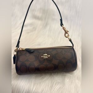 NWT Coach CP475 Nolita Barrel Bag In Signature Canvas In Gold/Brown/Black